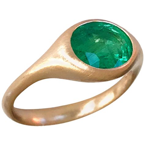 Dalben Design Emerald Rose Gold Ring at 1stDibs