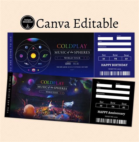 Coldplay Music Of The Spheres Tour 2023 Buy A Surprise Ticket Gift Tee ...