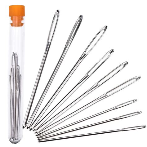 Hot Selling 9pcs/Set Large Eye Needles Leather Sewing Needles Stainless Steel Needle Embroidery ...