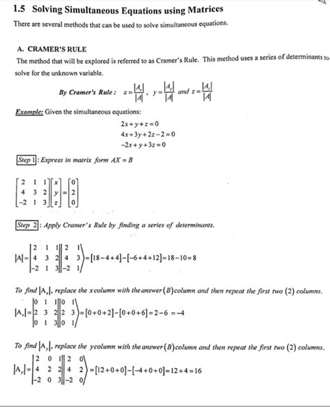 Solved QUESTION : SOLVE USING EITHER THE CRAMER'S RULE | Chegg.com