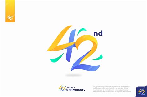 Premium Vector | Number 42 logo icon design 42nd birthday logo number anniversary 42