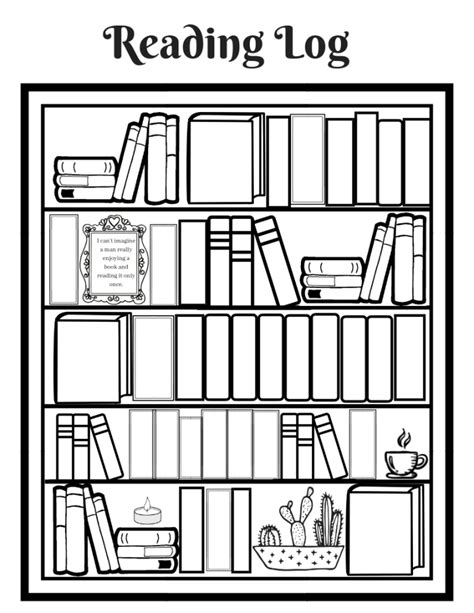 Free Printable Reading Log Bookshelf