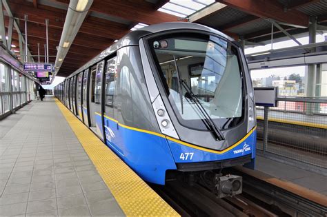 [Metro Vancouver] A 2019-built Bombardier Innovia Mark III arrives at Braid Station in New ...