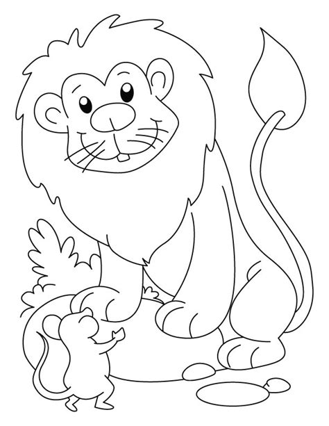 A lion and a mouse coloring page | Download Free A lion and a mouse ...