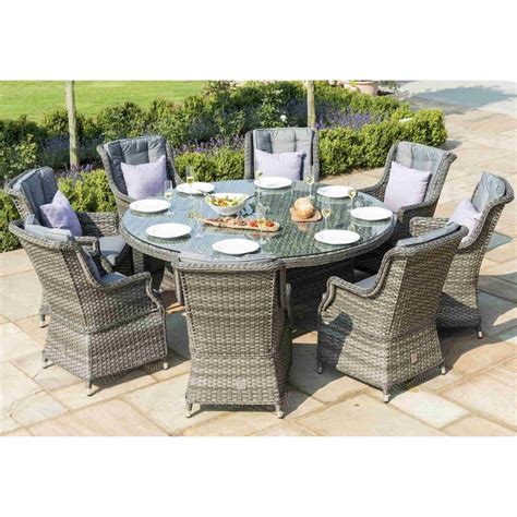8 Seater Round Garden Dining Table And Chairs Set - Beautiful Round Dining Table Set For 8 In ...
