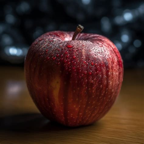 Premium AI Image | a red apple with a red apple on the table