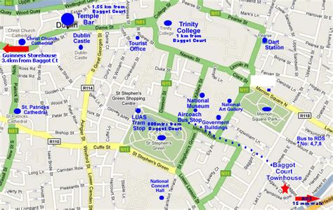 Location of Baggot Court, Hotel Dublin City Centre, Ballsbridge Hotels