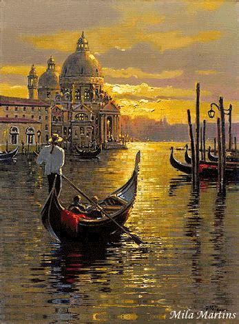 Pin by 𝐴𝑛𝑔𝑒𝑙 on GIFs | Venice painting, Landscape paintings, Art painting