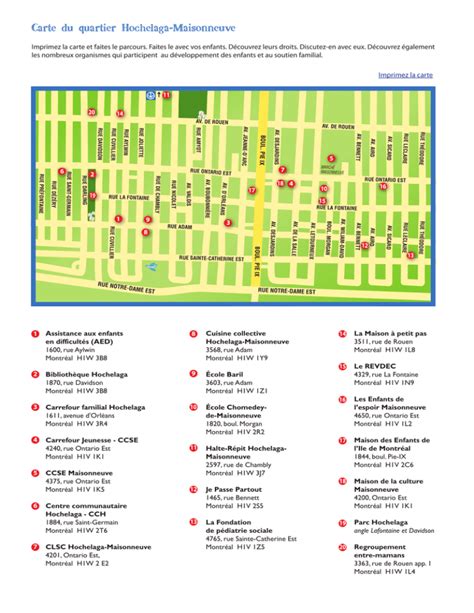 Carte du quartier Hochelaga-Maisonneuve