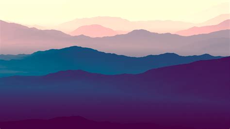 Horizon Purple Gradient Mountains Wallpaper, HD Nature 4K Wallpapers, Images and Background ...
