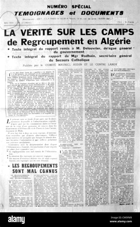 War in Algeria, Front page of the newspaper "Evidence and documents on ...