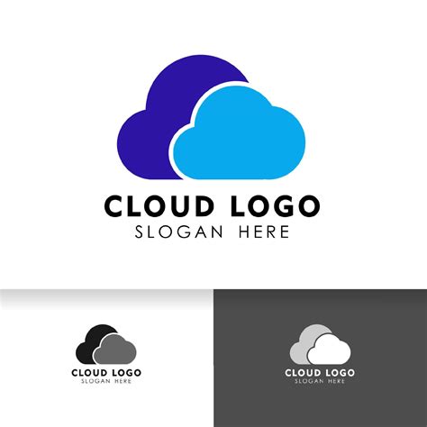 Cloud logo design template. Cloud data server icon logo template ...