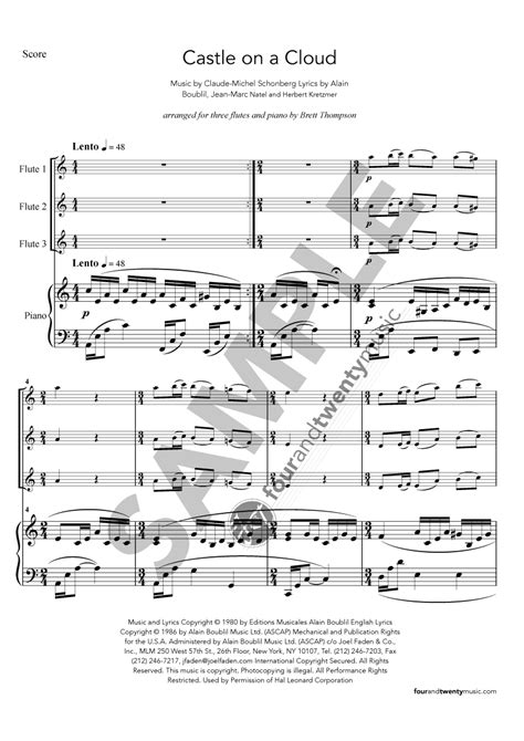 Castle on a Cloud - Alain | Boublil (digital sheet music) - Four and ...