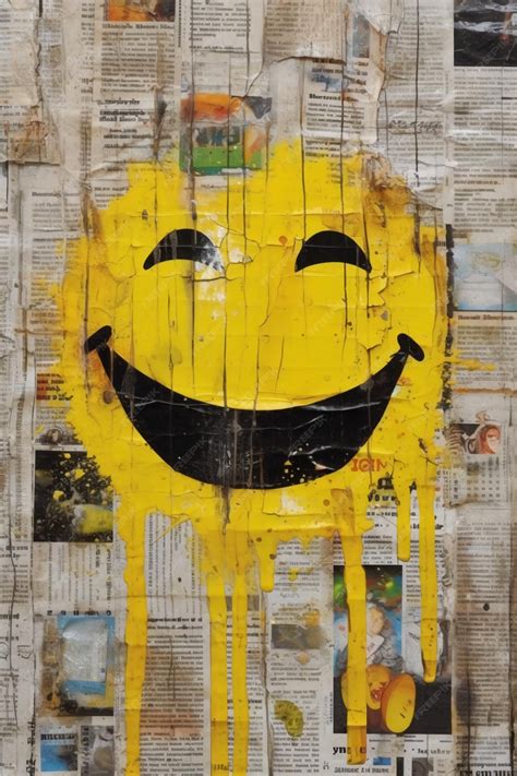 Premium AI Image | A yellow smiley face with a black face on it.