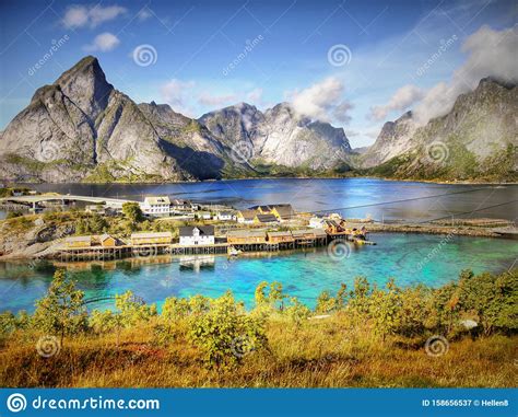 Lofoten Islands Fishing Village, Norway Stock Image - Image of fishing, village: 158656537