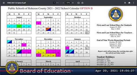 Public Schools of Robeson County board approves 2021-22 academic calendar | WBTW