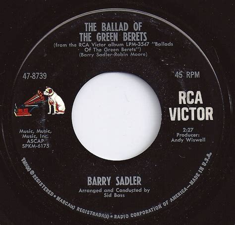 #1 on Billboard / Ballad Of The Green Berets / Barry Sadler | Music ...