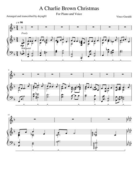 A Charlie Brown Christmas Sheet music for Piano, Vocals (Mixed Duet) | Musescore.com