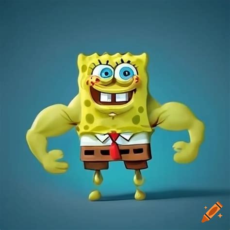 Muscular spongebob squarepants on Craiyon