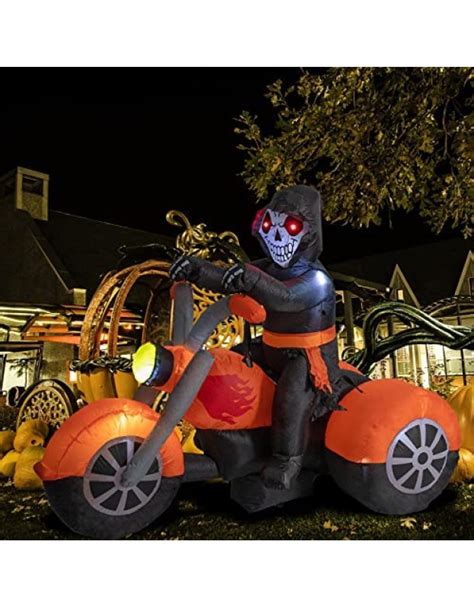 MUMTOP 6FT Long Halloween Motorcycle Inflatables Outdoor ...