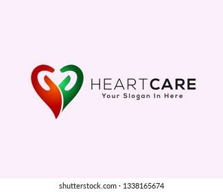 Heart Care Logo Design Inspiration Stock Vector (Royalty Free) 1338165674 | Shutterstock