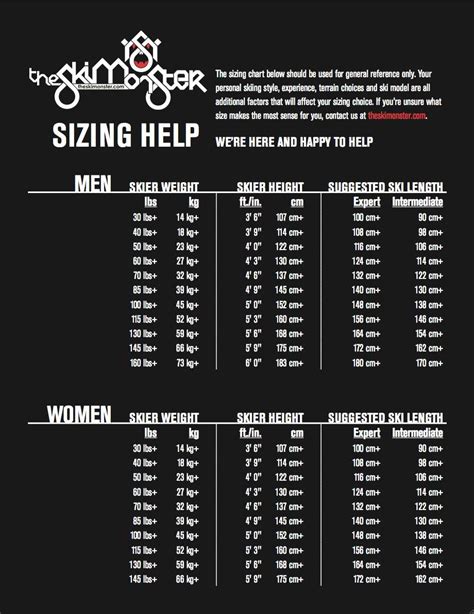 Ski Size Chart: How To Size Skis, 60% OFF