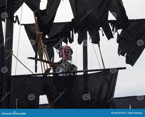 Halloween - Haunted Pirate Ship on Front Yard Stock Photo - Image of ...