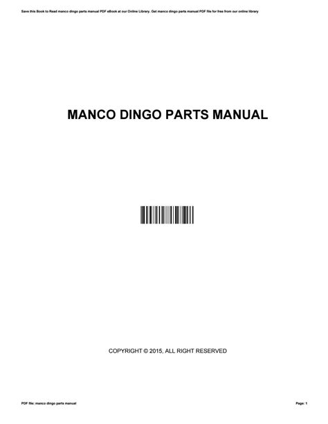 Manco dingo parts manual by YvonneMartin4848 - Issuu