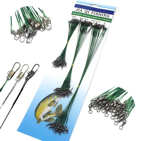 72Pcs Fishing Lines Leader For Wire Leader line with Spinner Metal ...