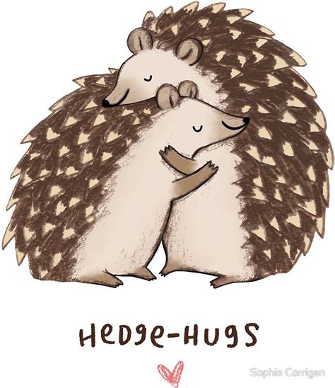 "Hedge-hugs" Sticker for Sale by Sophie Corrigan | Animal puns, Cute ...