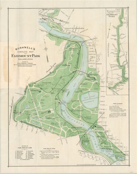 Bushnell’s Map of Fairmount Park Philadelphia – Curtis Wright Maps