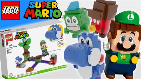 NEW Lego Super Mario BLUE YOSHI SWAMP With LUIGI | Custom Mario Set - YouTube