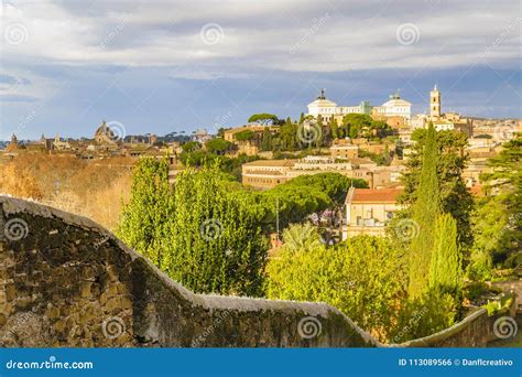 Rome Aerial View from Aventino Hill Stock Photo - Image of terrace ...