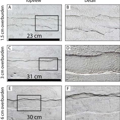 A/B: Overview and detail of a graben developed under low normal stress ...