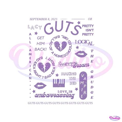 GUTS Album Olivia Tour Olivia Rodrigo SVG Digital Cricut File - Oladino ...