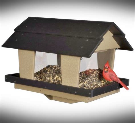 Amish Recycled Poly Classic Large Capacity Hopper Bird Feeder