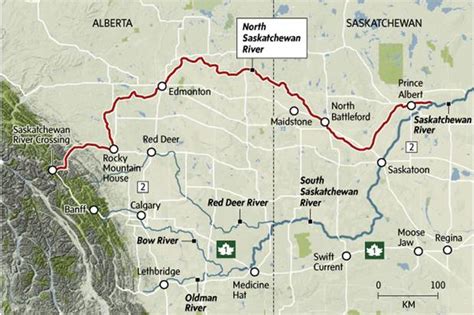 Saskatchewan River Map Canada - Descargar Pdf