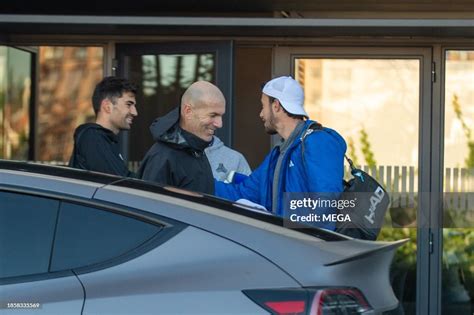 Zinedine Zidane is seen out and about on December 14, 2023 in Madrid ...