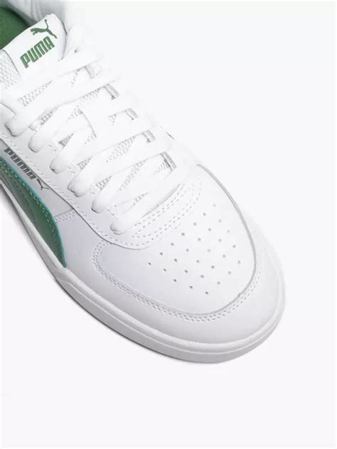 (Puma) Puma White/Green Caven Lace-up Trainer in White | DEICHMANN