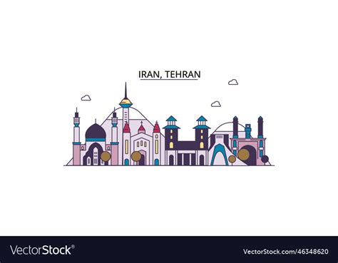 Iran tehran tourism landmarks city travel Vector Image