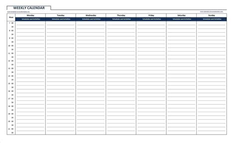 26 blank weekly calendar templates pdf excel word template lab - printable weekly calendar ...