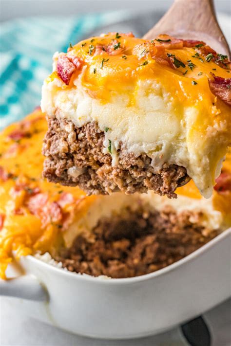 Loaded Potato and Meatloaf Casserole | The Novice Chef