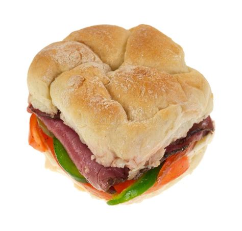 Roast Beef Bulky Roll Sandwich Stock Photo - Image of green, roll: 33004658