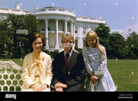 Rosalynn Carter Jimmy Carter and Amy Carter on the south lawn in front ...