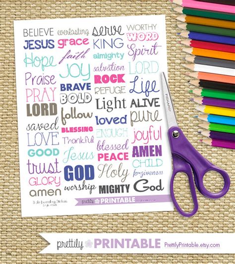 Bible Journaling Stickers Printable One Word - Etsy