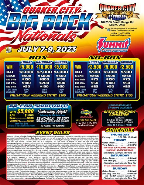 2023 Big Buck Nationals July 7-9 - Quaker City Motorsports Park