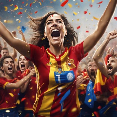 Premium AI Image | Spanish Women's Football Team Celebrates Victory