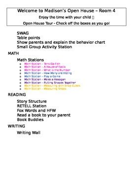 Open House Checklist by Chelsea Bow | Teachers Pay Teachers