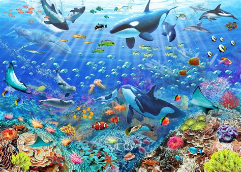 Underwater Scenery Wallpaper | Wallsauce US | Hintergrund landschaft, Fototapete, Wandgemälde ideen