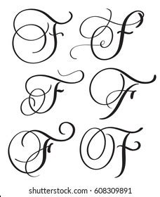 Set Art Calligraphy Letter F Flourish Stock Vector (Royalty Free) 608309891 | Shutterstock